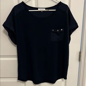 Calvin Klein Women's Navy Short Sleeve Top